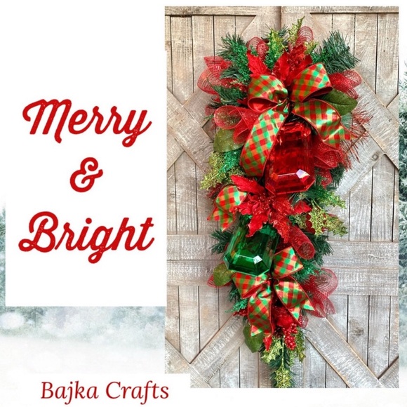 Handmade Holiday Door Swag. - Picture 1 of 4